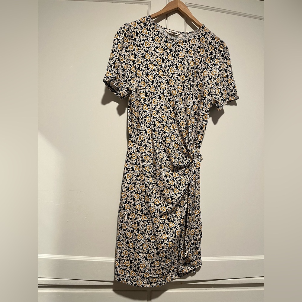 Boden Knit Patterned Tie Detail Short Sleeve Dress - Picture 2 of 5